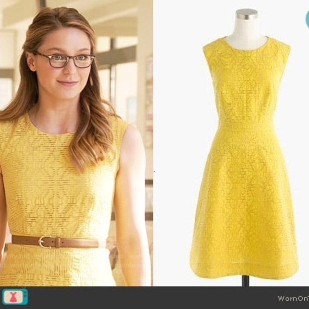 J CREW Textured Eyelet Jacquard Dress ASO Kara Danvers Supergirl